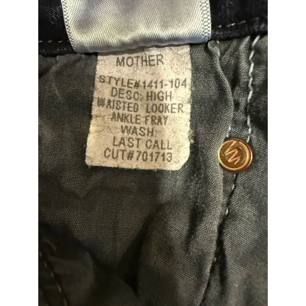 Mother Jeans High Waisted Looker. Ankle Fray Wash. Last Call. Blue. Sz 27 - Picture 11 of 16